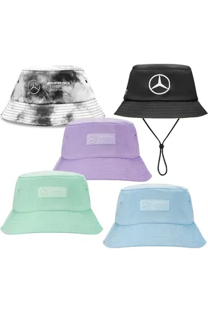 Mercedes AMG PETRONAS Retro Corduroy und Tie Dye Bucket-Hat Sommer-Hut aus Cord Fischer-Hut Angler-Hut OneSize Pastell Violett, Grün, Blau, Weiß oder Schwarz