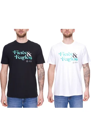 Mercedes AMG Petronas F1 Fierce and Fearless Graphic Herren T-Shirt Baumwoll-Shirt 701222348 in Schwarz oder Weiß