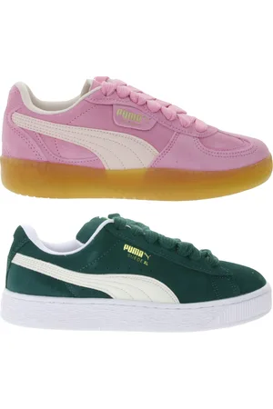 PUMA Palermo Moda Xtra oder Suede XL Damen Echtleder-Schuhe Freizeit-Sneaker Low Schnür-Schuhe 400323 Rosa oder Grün
