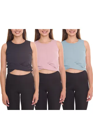 Oxide Damen Sport-Top Crop-Top Sommer-Top Tank-Top Sport-Ausrüstung 7451183 Schwarz, Blau oder Rosa
