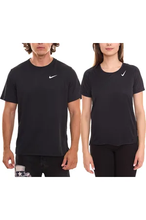 Nike Dri-FIT Race für Damen oder Dri-FIT UV Miler für Herren T-Shirt kurzärmliges Fitness-Shirt luftiges Sport-Shirt in Schwarz