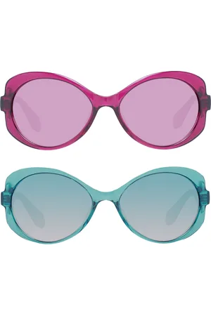 adidas Damen Sonnenbrille Schmetterlings-Brille Gradient-Brille UVA & UVB Schutz Filterkategorie 2 Urlaubs-Brille Violett oder Türkis