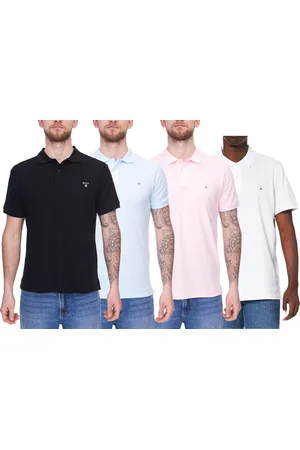 GANT Herren Polo-Shirt Regular Fit Baumwoll-Shirt Kurzarm-Shirt Polo-Hemd 2201 Weiß, Hellblau, Rosa oder Schwarz