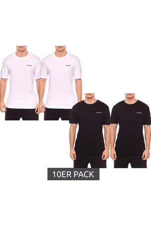 Daniel Hechter 10er Pack Herren Rundhals-Shirt Baumwoll T-Shirt NI58100 700 Weiß oder Schwarz