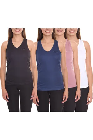 Oxide Damen Sport-Top Sommer-Top mit Logo auf der Brust Tank-Top Sport-Ausrüstung 7456021 Blau, Rosa, Weiß oder Schwarz