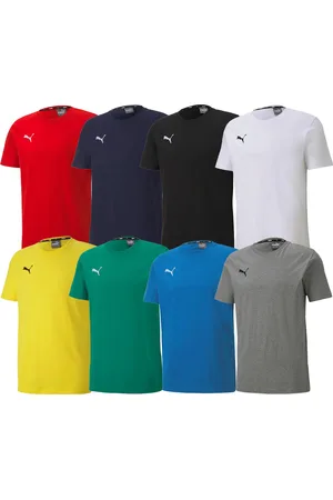 PUMA TeamGoal 23 Jungen & Mädchen Sport-Shirt Baumwoll-Shirt mit Logo-Patch T-Shirt 656709 Grün, Schwarz, Grau, Dunkelblau, Gelb, Rot, Hellblau oder Weiß