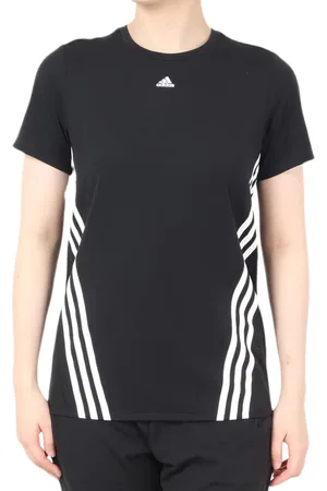 adidas Damen nachhaltiges Rundhals-Shirt mit AEROREADY-Technologie Sport-Short Kurzarm-Shirt HK6975 Schwarz