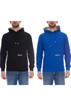 JACK & JONES Elegacy Herren Hoodie Kapuzen-Pullover Baumwoll-Sweater 12256534 in Schwarz oder Blau