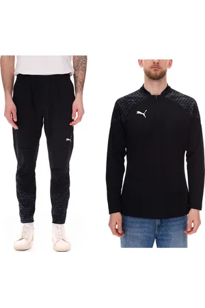 PUMA TeamCup Herren Troyer-Pullover oder Jogging-Hose mit DryCell-Technologie Trainings-Shirt grafischem Design Sport-Hose Fitness-Pullover Sport-Ausrüstung Schwarz