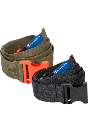 Champion Gürtel für Damen und Herren Steckschnallen-Gürtel moderner Alltags-Gürtel mit Marken-Logo 123 cm CM3-0805 Olivgrün oder Schwarz-Grau