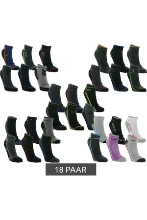 UNCLE SAM 18 Paar Herren Baumwoll-Socken Sport-Socken Sneaker-Socken Schwarz/Grau/Blau/Rot/Orange in verschiedenen Modellen