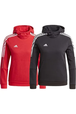 adidas Tiro21 Sweatshirt nachhaltiger Baumwoll-Hoodie für Mädchen und Jungen Schwarz oder Rot