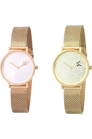 Pierre Cardin Damen Armband-Uhr mit Marken-Kürzel auf dem Ziffernblatt analoge Quarz-Uhr mit Edelstahl-Armband 3ATM 31mm Gold, Rose-Gold