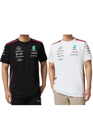 Mercedes AMG Petronas F1 2023 Team-Shirt Herren T-Shirt Motorsport Kurzarm 701223428 002 Weiß oder Schwarz