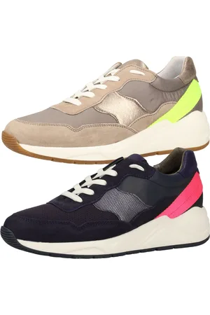 Sansibar Damen Echtleder-Schuhe stylische Sneaker Freizeit-Schuhe Dunkelblau oder Beige
