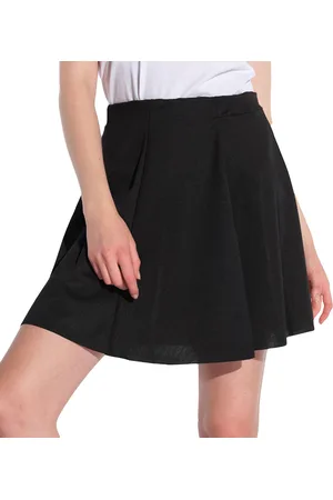 Course Damen Mini-Rock Jersey-Rock mit Gummizug ausgestellter Sommer-Rock Schwarz