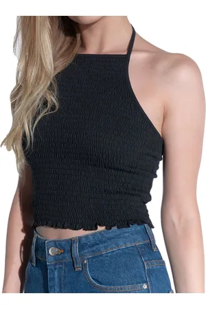 Course Damen Crop Top stylisches Sommer-Shirt Tank-Top 900679 Schwarz