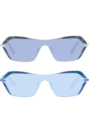 adidas Damen Sonnenbrille Strand-Brille mit rechteckigen Gläsern Filterkategorie 2 100% UVA & UVB Schutz Urlaubs-Brille EW35 Grau/Grün oder Blau