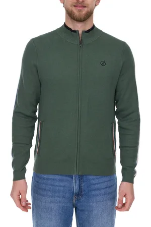 Dare 2B Dutiful II FullZip Herren Strickjacke Jacke mit Streifendetails DMK315_DDH Grün