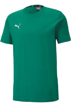 PUMA TeamGoal 23 Jungen & Mädchen Sport-Shirt Baumwoll-Shirt mit Logo-Patch T-Shirt 656709 05 Grün