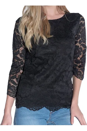 Vestino Damen Shirt Sommer-Shirt stylisches Langarm-Shirt 3/4 Arm 900528 Schwarz