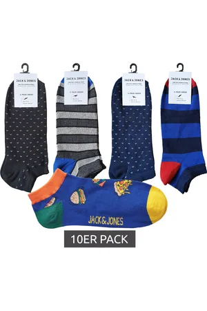 JACK & JONES 10 Paar Unisex Freizeit-Socken oder Sneaker-Socken aus Baumwolle Onesize