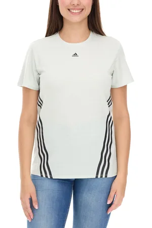 adidas Damen nachhaltiges Sport-Shirt Rundhals-Shirt Fitness-Shirt Sport-Oberteil Kurzarm-Shirt HK6976 Grün/Schwarz