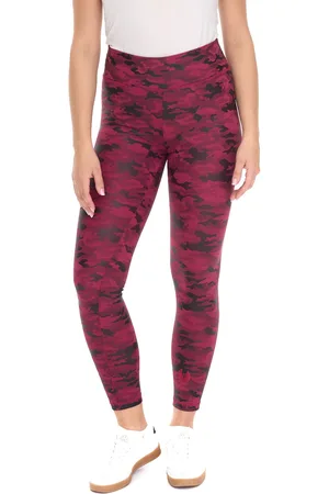 Rockupy Damen Leggings modische Fitness-Hose im Camouflage-Look Workout-Hose 393230 Lila/Schwarz