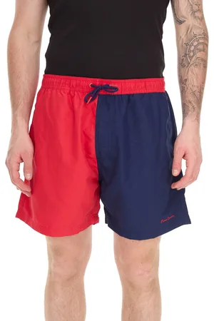 Pierre Cardin Herren Schwimm-Hose Badehose modische Schwimm-Shorts LA205027 Rot/Navy