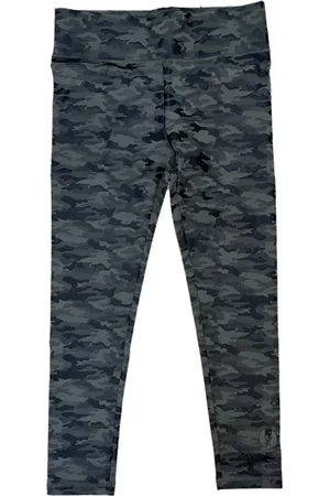 Rockupy Damen Leggings modische Fitness-Hose im Camouflage-Look Workout-Hose 393230 Grün/Schwarz