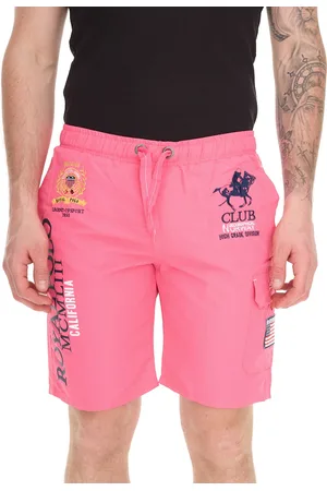 Geographical Norway Herren Schwimm-Hose mit Print und Farbakzenten Badehose stylische Schwimm-Shorts 001 Rosa