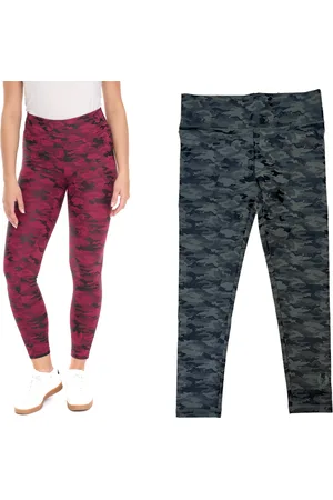 Rockupy Damen Leggings modische Fitness-Hose im Camouflage-Look Workout-Hose 393230 Lila oder Grün