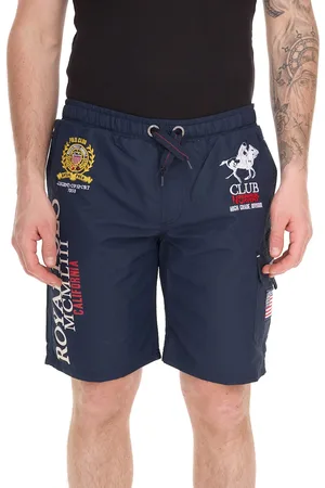 Geographical Norway Herren Badehose Schwimm-Hose mit Logo-Print Bade-Shorts mit Taschen Schwimm-Shorts 001 Navy