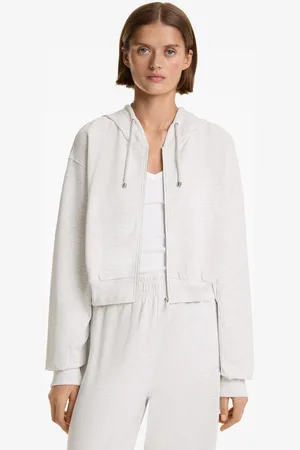 Oysho Kapuzenjacke Aus Baumwolle Und Modal In Crop-Länge Mit Gerippten Details