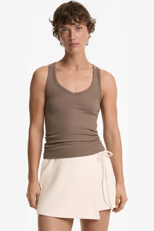 Oysho Ärmelloses Shirt Aus Baumwolle Und Modal Mit V-Ausschnitt