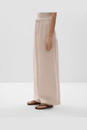 Oysho Weite, Gerade Geschnittene Hose Aus 100 % Leinen