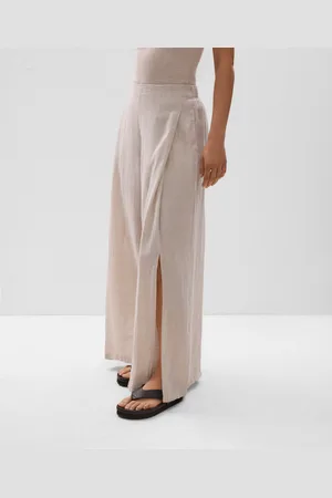Oysho Weit Geschnittene Hose Mit Öffnung Aus 100 % Leinen