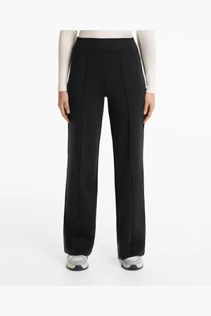Oysho Gerade Geschnittene High-Rise-Hose In Warm-Qualität Mit Zierfalte