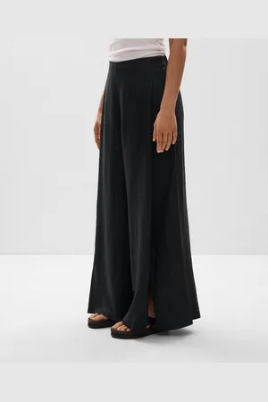 Oysho Weit Geschnittene Hose Mit Öffnung Aus 100 % Leinen
