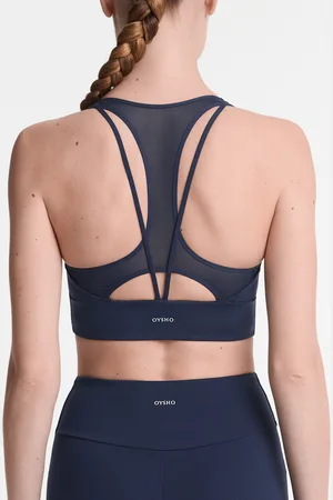 Oysho Sport-Bh Comfortlux Mit Mittlerem Halt Und Mesh