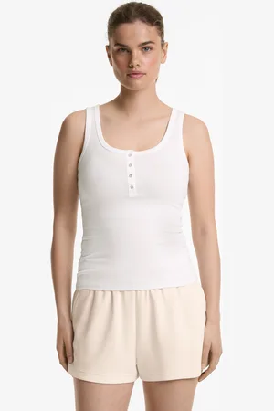 Oysho Ärmelloses Shirt Aus Baumwolle Und Modal Mit Knöpfen