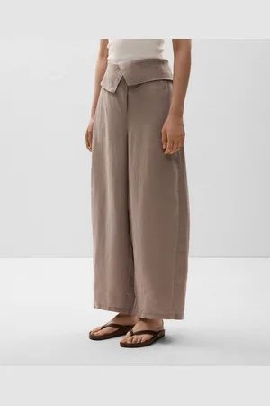 Oysho Hose Aus 100 % Leinen Mit Umschlag Am Bund