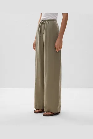 Oysho Gerade Geschnittene Lange Hose Aus 100 % Leinen