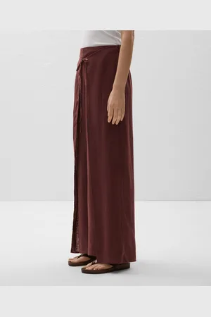Oysho Gerade Doppellagige Hose Aus 100% Leinen