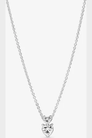 PANDORA Doppelherz Funkelnde Ohrringe & Halskette Geschenkset