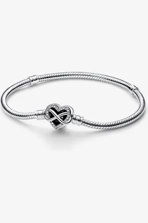 PANDORA Moments Schlangen-Gliederarmband mit Funklendem Unendlichkeits-Herzverschluss