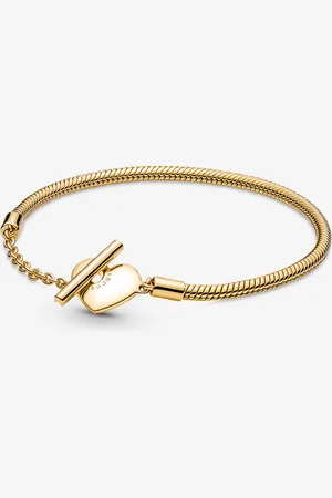 PANDORA Moments Herz T-Verschluss Schlangen-Gliederarmband