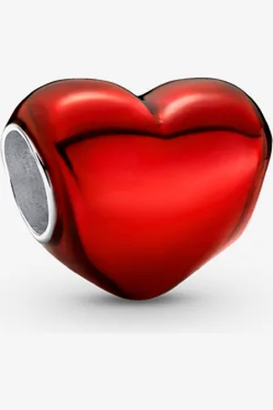 PANDORA Rotes Metallic-Herz Charm
