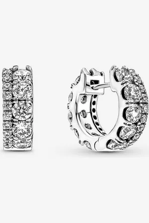PANDORA Doppelband Pavé Ohrringe