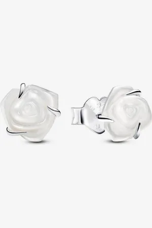 PANDORA Weiße Blühende Rose Ohrstecker